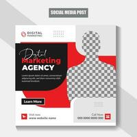 Digital Marketing Web Banner Template Design, Corporate Square Flyer Post Design, Marketing Agency Social Media Post Web Banner. vector