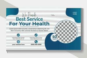 Medical Thumbnail Designs for Social Media Banners, Medical Thumbnail Templates. vector