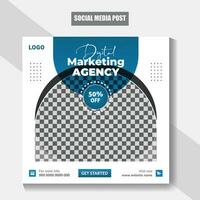 Professional creative business marketing social media post template. Digital business marketing social post. Modern square social media banner template collection. vector