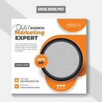 Digital Marketing Web Banner Template Design, Corporate Square Flyer Post Design, Marketing Agency Social Media Post Web Banner. vector