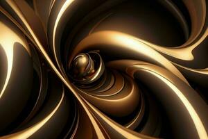 AI generated 3d rendering luxury black and golden abstract background. Pro Photo