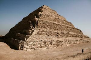 Famous Egyptian Pyramids of Giza. Landscape in Egypt. Pyramid in desert. Africa. Wonder of the World photo