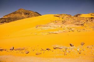 paisaje de Sáhara Desierto en Egipto. conceptual para libertad, disfrutando el viaje. foto