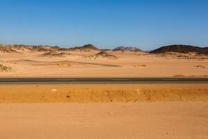 paisaje de Sáhara Desierto en Egipto. conceptual para libertad, disfrutando el viaje. foto