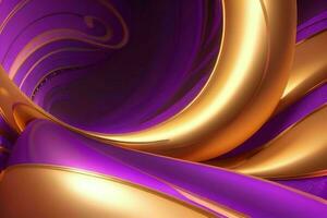 ai generado 3d representación lujo negrita púrpura y dorado resumen antecedentes. Pro foto