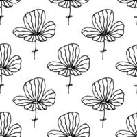 Summer seamless pattern with flowers doodle for decorative print, wrapping paper, greeting cards, wallpaper and fabric vector