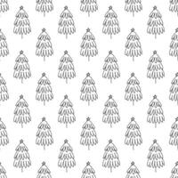 Seamless pattern with geometric minimal scandinavian Christmas tree doodle for decorative print, wrapping paper, greeting cards and fabric vector