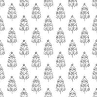 Seamless pattern with geometric minimal scandinavian Christmas tree doodle for decorative print, wrapping paper, greeting cards and fabric vector