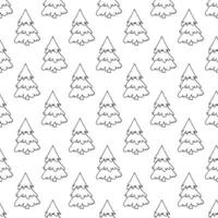 Seamless pattern with geometric minimal scandinavian Christmas tree doodle for decorative print, wrapping paper, greeting cards and fabric vector
