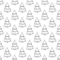 Seamless pattern with geometric minimal scandinavian Christmas tree doodle for decorative print, wrapping paper, greeting cards and fabric vector