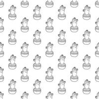 Seamless pattern with cactus doodle for decorative print, wrapping paper, greeting cards and fabric vector