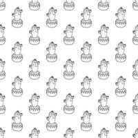 Seamless pattern with cactus doodle for decorative print, wrapping paper, greeting cards and fabric vector