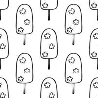 Seamless pattern with ice cream doodle for decorative print, wrapping paper, greeting cards, wallpaper and fabric vector