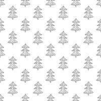 Seamless pattern with geometric minimal scandinavian Christmas tree doodle for decorative print, wrapping paper, greeting cards and fabric vector