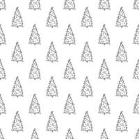 Seamless pattern with geometric minimal scandinavian Christmas tree doodle for decorative print, wrapping paper, greeting cards and fabric vector