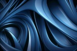 AI generated 3d rendering luxury blue and black abstract background. Pro Photo