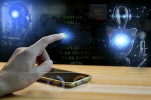 Concepts, development of artificial intelligence and self-learning of artificial intelligence. photo