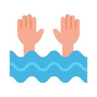 Drowning Vector Flat Icon For Personal And Commercial Use.