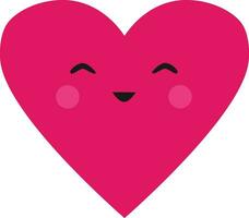 Valentines day heart cartoon character. Smiling heart vector icon