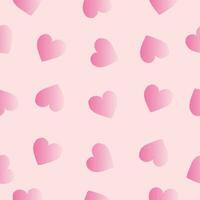 Valentines day seamless pattern with gradient pink hearts.Valentine hearts background vector