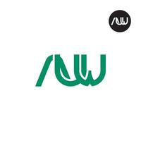 letra auw monograma logo diseño vector