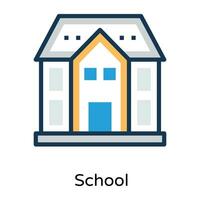 Trendy School Building vector