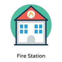 Trendy Fire Station vector