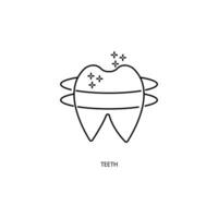 dientes limpieza concepto línea icono. sencillo elemento ilustración. dientes limpieza concepto contorno símbolo diseño. vector