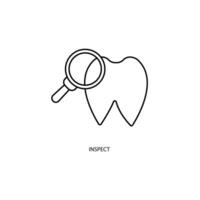 Tooth Inspect concept line icon. Simple element illustration. Tooth Inspect concept outline symbol design. vector