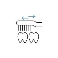 Correct teeth brushing concept line icon. Simple element illustration. Correct teeth brushing concept outline symbol design. vector