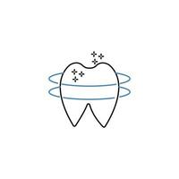 dientes limpieza concepto línea icono. sencillo elemento ilustración. dientes limpieza concepto contorno símbolo diseño. vector