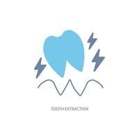 extraction tooth concept line icon. Simple element illustration. extraction tooth concept outline symbol design. vector