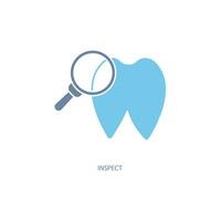 Tooth Inspect concept line icon. Simple element illustration. Tooth Inspect concept outline symbol design. vector