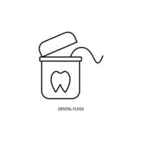 Dental floss concept line icon. Simple element illustration. Dental floss concept outline symbol design. vector