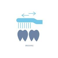 Correct teeth brushing concept line icon. Simple element illustration. Correct teeth brushing concept outline symbol design. vector