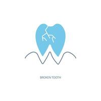 Broken tooth concept line icon. Simple element illustration. Broken tooth concept outline symbol design. vector