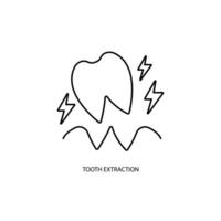 extraction tooth concept line icon. Simple element illustration. extraction tooth concept outline symbol design. vector