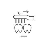 Correct teeth brushing concept line icon. Simple element illustration. Correct teeth brushing concept outline symbol design. vector