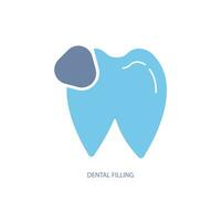 dental relleno concepto línea icono. sencillo elemento ilustración. dental relleno concepto contorno símbolo diseño. vector