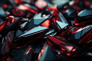 ai generado el antecedentes de el rojo negro brillante cristal textura es hermosa. foto