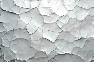 AI generated Background of uneven cracked shiny white texture, soft light and shadow. photo