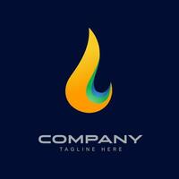 Renewable energy logo design template vector. Energy power fire flame sustainable leaf climate. vector