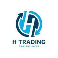 Logo Letter H mark with arrow Monogram Concept modern and minimal design  for trading and logistic services vector