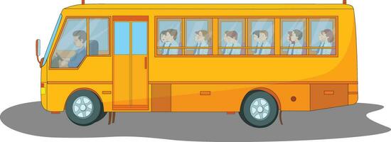 Moving bus isolated vector on white background