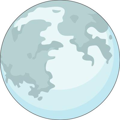Moon isolated vector on white background