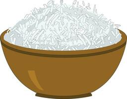 Vector illustration showing a bowl of cooked rice