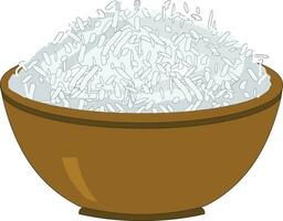 Vector illustration showing a bowl of cooked rice