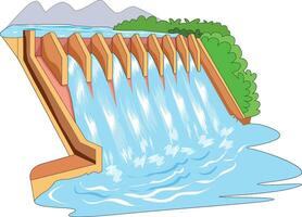 Dam vector illustration in an isolate background