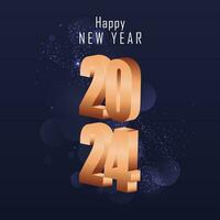 Golden 2024 new year typhography design vector