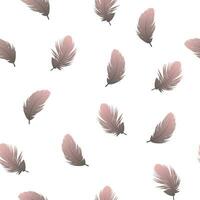 Seamless pattern feather brown pink gradient. vector